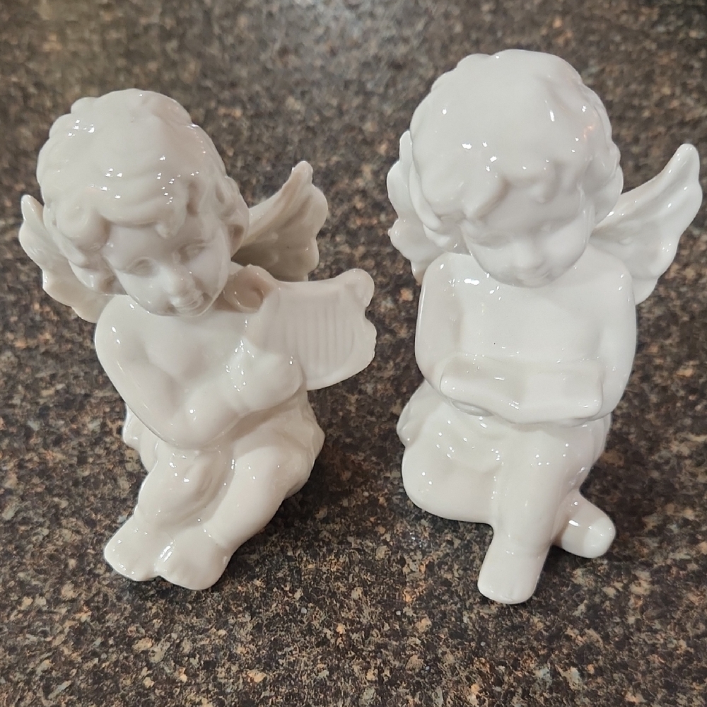Elegant White Angel Figurines